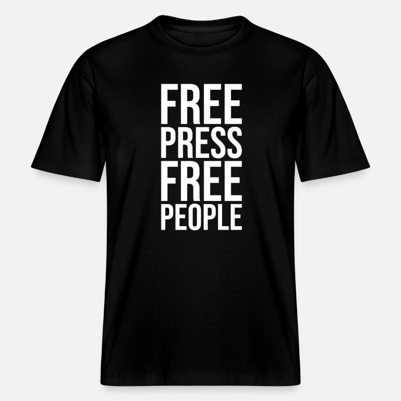 Libres de presse, libres de peuple - T-shirt unisexe RELAXED FIT en coton bio - noir
