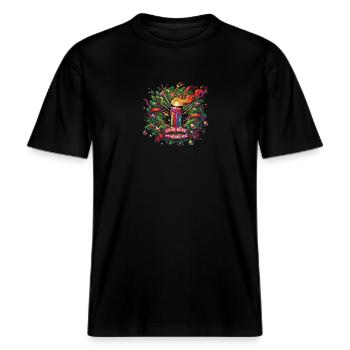L’Avent, l’Avent, ma patience s’en est allée -  T-shirt unisexe RELAXED FIT en coton bio - noir - Devant - Alina (178cm) & Michal (187cm)