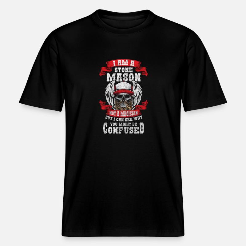 Stein Beruf Granit Handwerker -  RELAXED FIT Unisex Organic T-Shirt - Schwarz