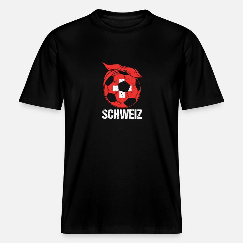 Schweizer Mama Mutter Schweiz -  RELAXED FIT Unisex Organic T-Shirt - Schwarz