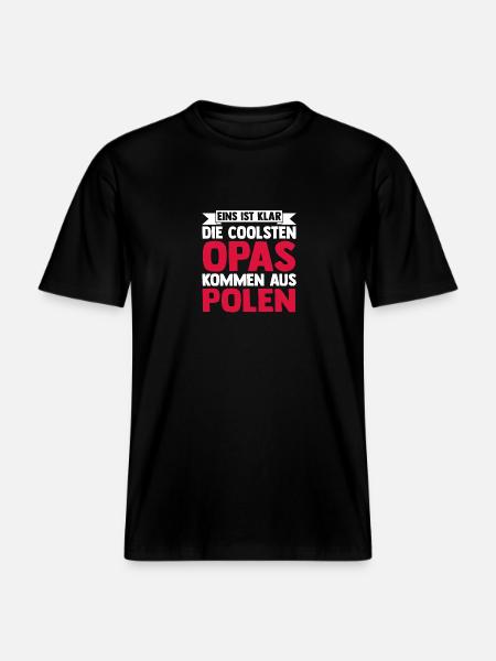 Pole, Bedstefar, Bedstefar, Polen -  Økologisk unisex T-shirt RELAXED FIT - sort