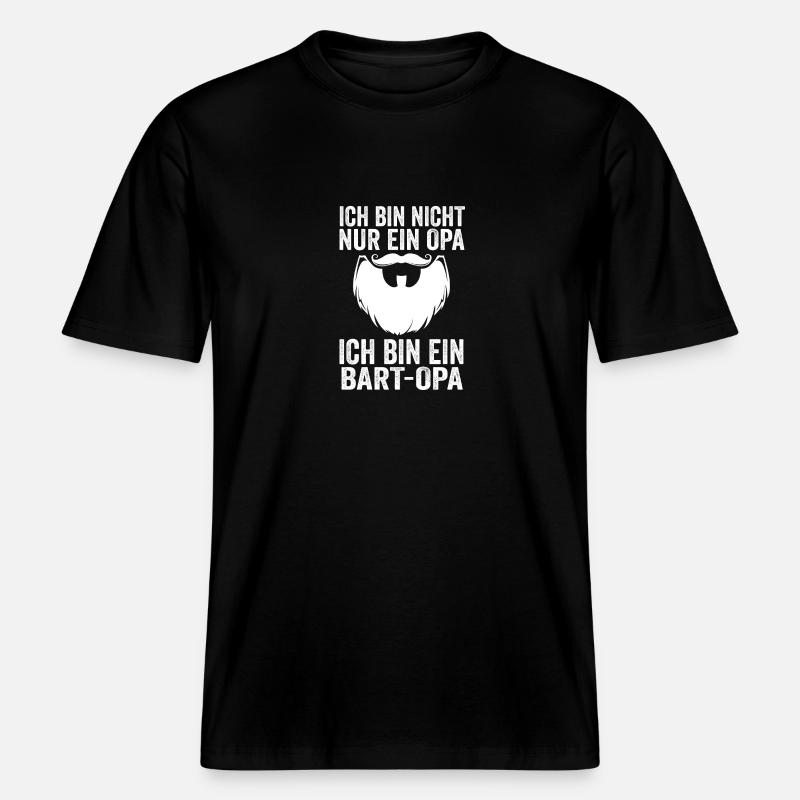 Papi avec une barbe -  T-shirt unisexe RELAXED FIT en coton bio - noir