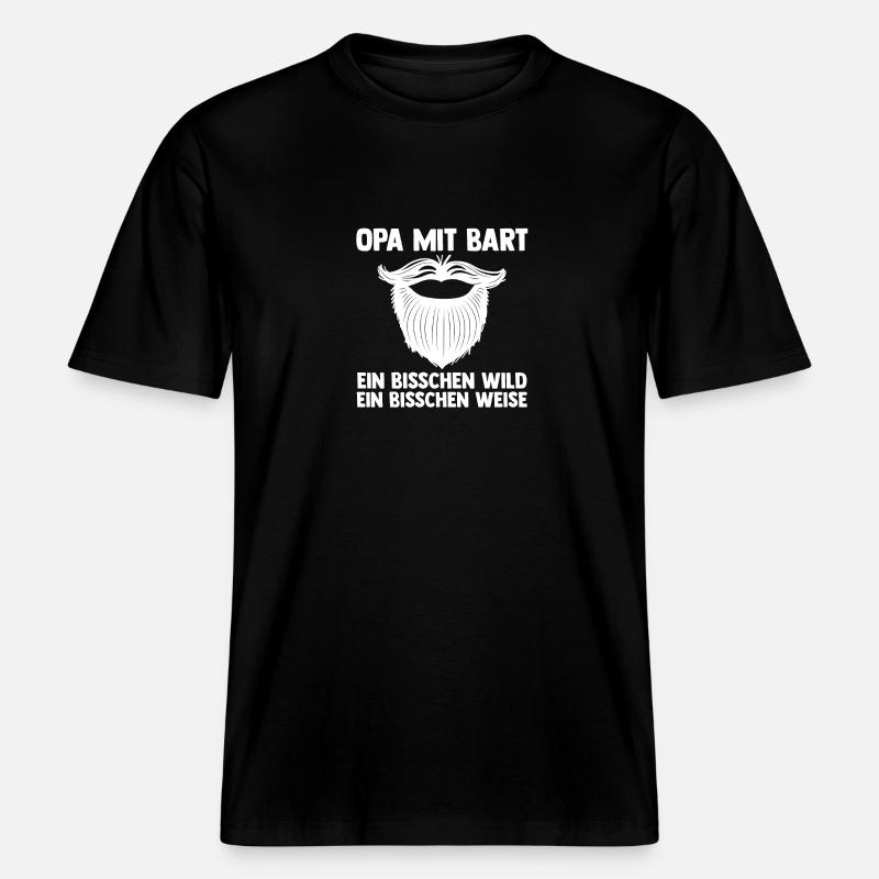 Opa Mit Bart -  RELAXED FIT Unisex Organic T-Shirt - Schwarz