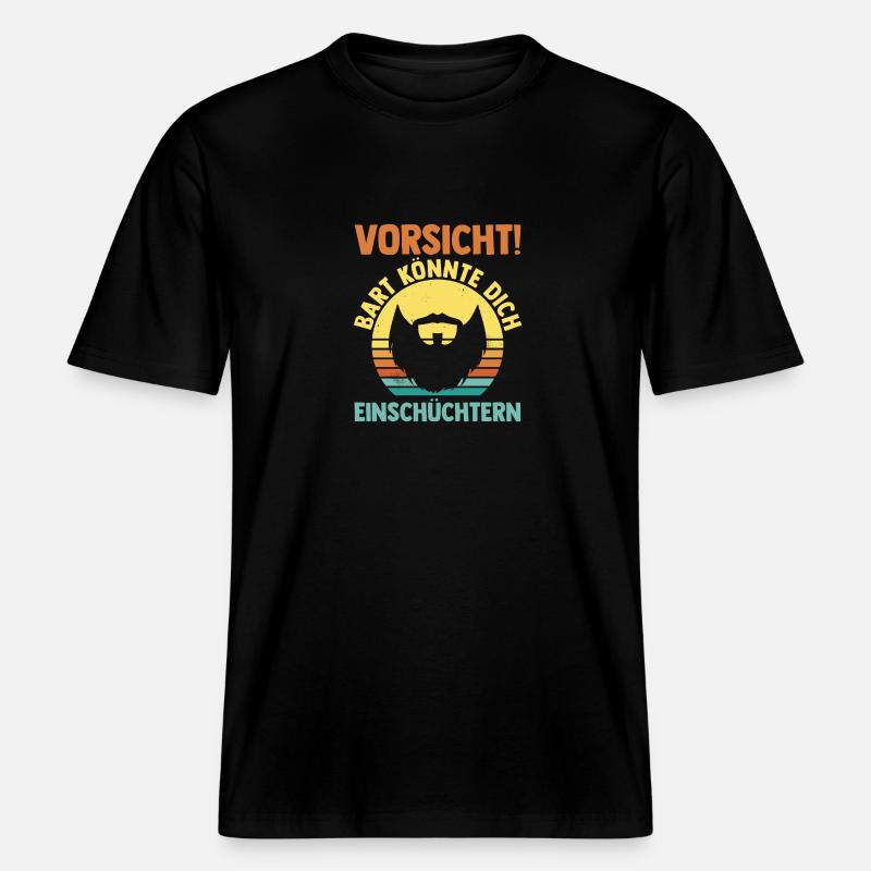 Bärtig Bartträger Bart - RELAXED FIT Unisex Organic T-Shirt - Schwarz