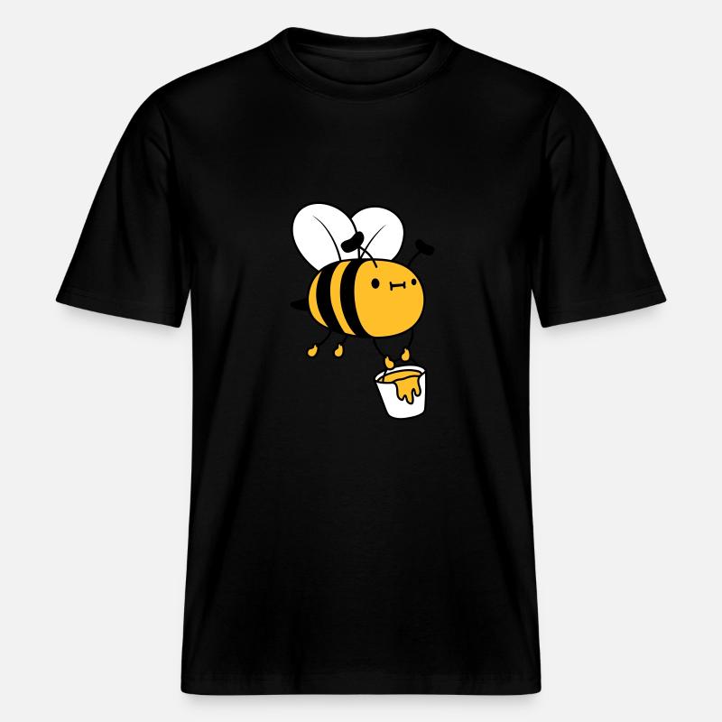 Honig Eimer Biene -  RELAXED FIT Unisex Organic T-Shirt - Schwarz
