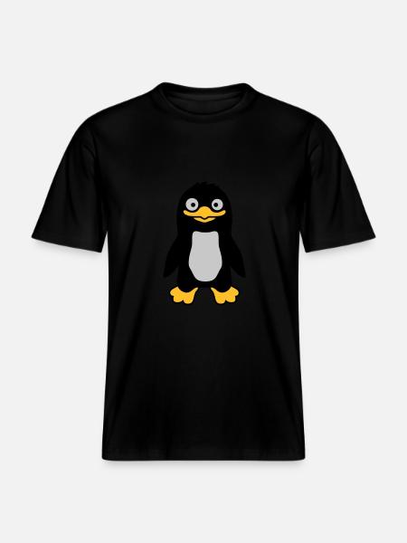 Funny funny penguin grins -  RELAXED FIT Unisex Organic T-Shirt - black