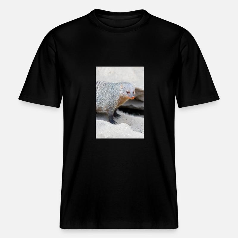 Gebänderte Manguste oder Zebramanguste -  RELAXED FIT Unisex Organic T-Shirt - Schwarz