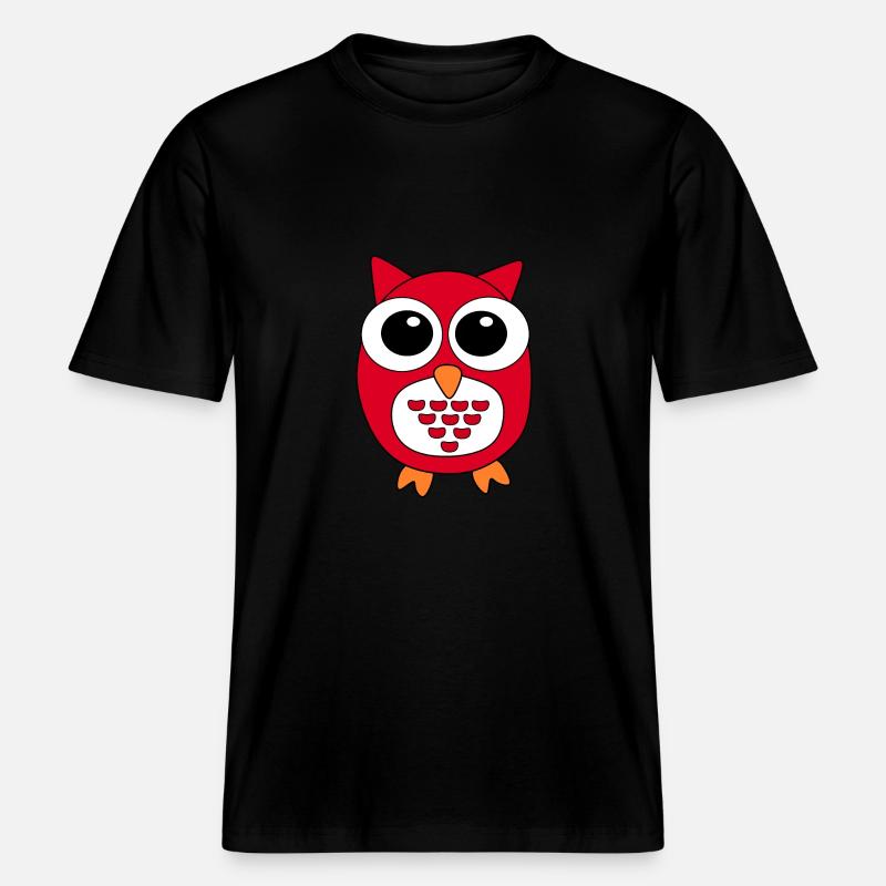 Eule rote Eule -  RELAXED FIT Unisex Organic T-Shirt - Schwarz