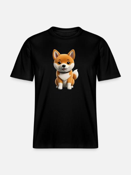 Shiba inu dog -  RELAXED FIT Unisex Organic T-Shirt - black