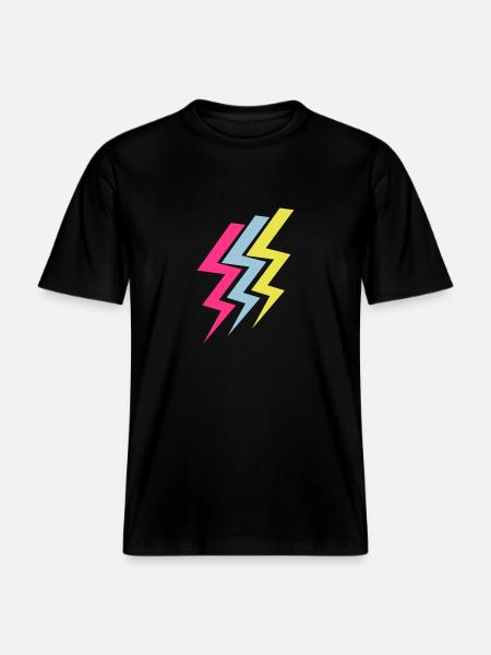 Drei Blitze - Three Thunderbolts - RELAXED FIT Unisex Organic T-Shirt - Schwarz