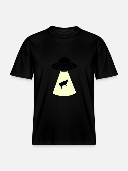 UFO Cow -  RELAXED FIT Unisex Organic T-Shirt - black