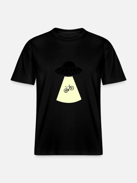 UFO Bicycle - RELAXED FIT Unisex Organic T-Shirt - black