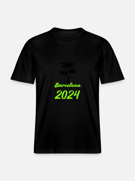 Barcelone 2024 -  T-shirt unisexe RELAXED FIT en coton bio - noir