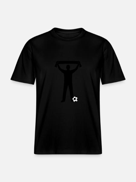 Fussball Fan Silhouette - RELAXED FIT Unisex Organic T-Shirt - Schwarz