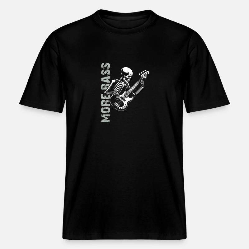 Plus Basse - Skeleton avec Basse - T-shirt unisexe RELAXED FIT en coton bio - noir