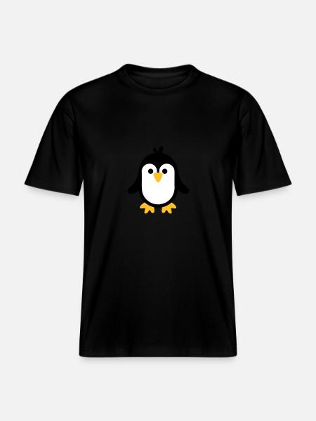 Manchot - T-shirt unisexe RELAXED FIT en coton bio - noir