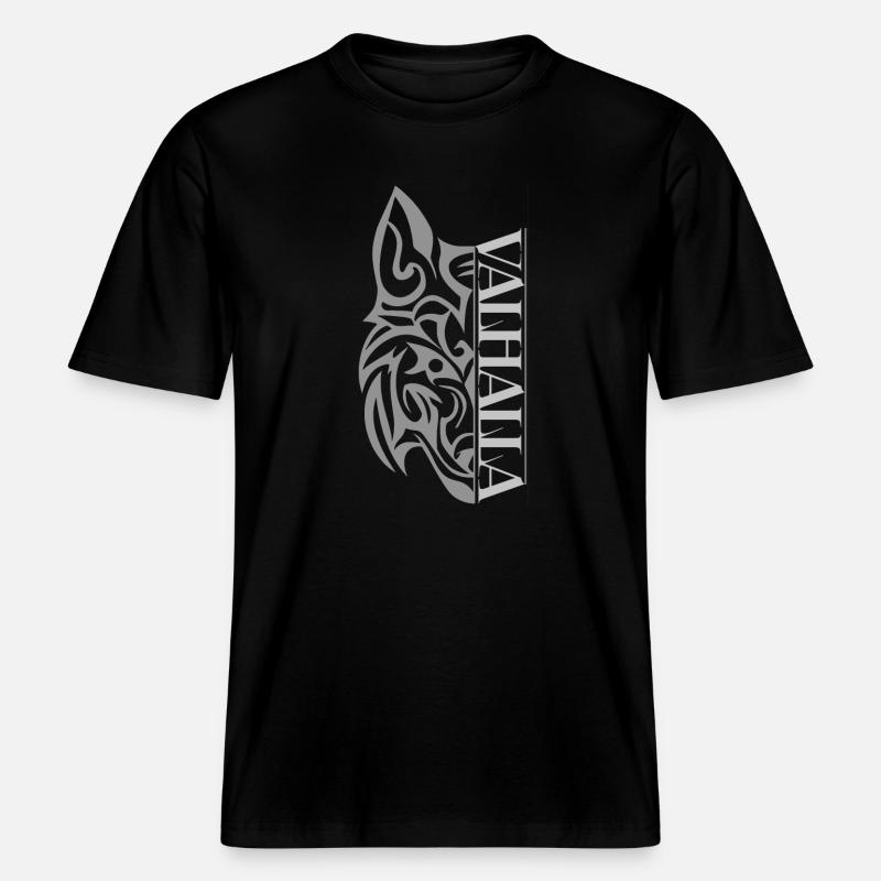 Valhalla Wolf Viking -  T-shirt unisexe RELAXED FIT en coton bio - noir