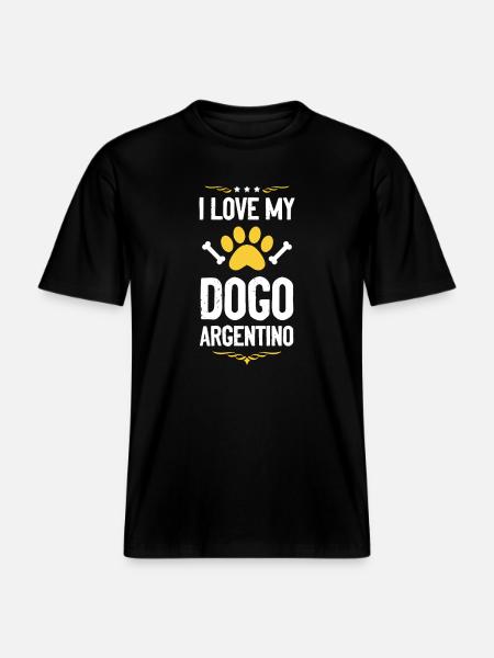 J’adore mon Dogue Argentino - T-shirt unisexe RELAXED FIT en coton bio - noir