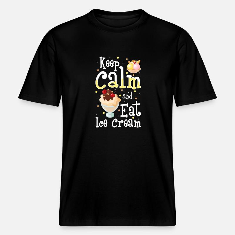 Eiscreme Eiskugel Süßigkeiten Softeis -  RELAXED FIT Unisex Organic T-Shirt - Schwarz