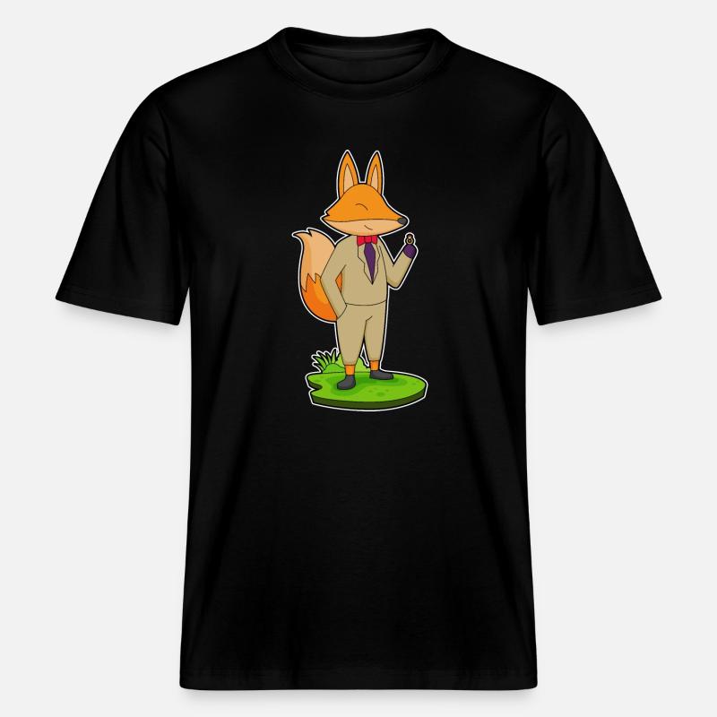 Fox Groom Ring Mariage -  T-shirt unisexe RELAXED FIT en coton bio - noir