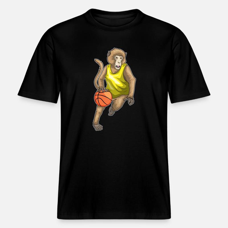 Singe Basketteur Basketteur -  T-shirt unisexe RELAXED FIT en coton bio - noir