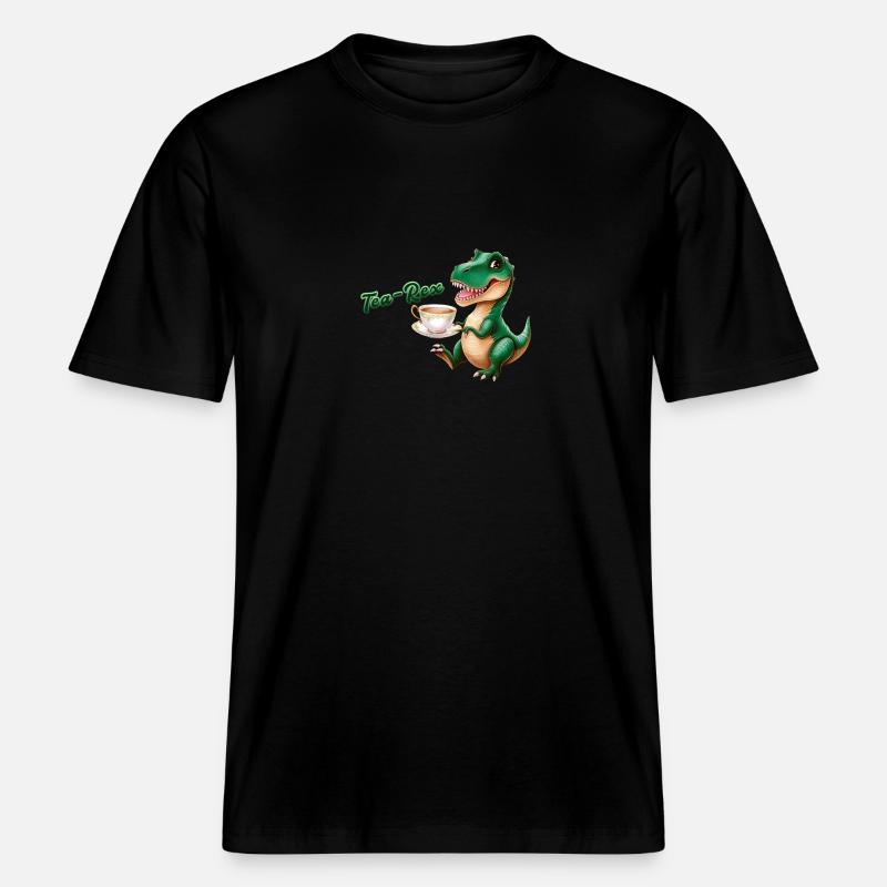 Tea-Rex |T-Rex | Rex | Dinosaure | Calembour -  T-shirt unisexe RELAXED FIT en coton bio - noir
