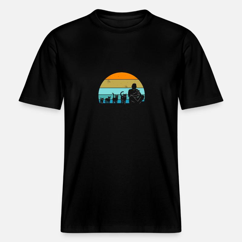 Cat Evolution -  RELAXED FIT Unisex Organic T-Shirt - black