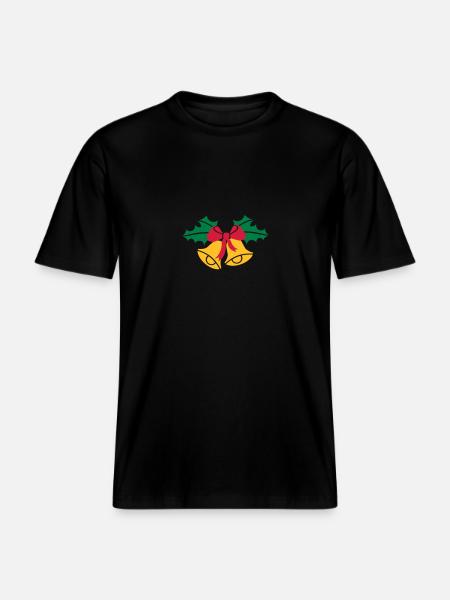 Bells Christmas - RELAXED FIT Unisex Organic T-Shirt - black