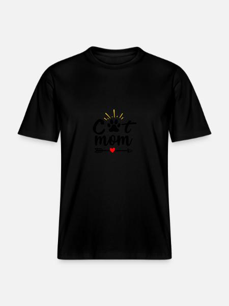 Maman chat -  T-shirt unisexe RELAXED FIT en coton bio - noir