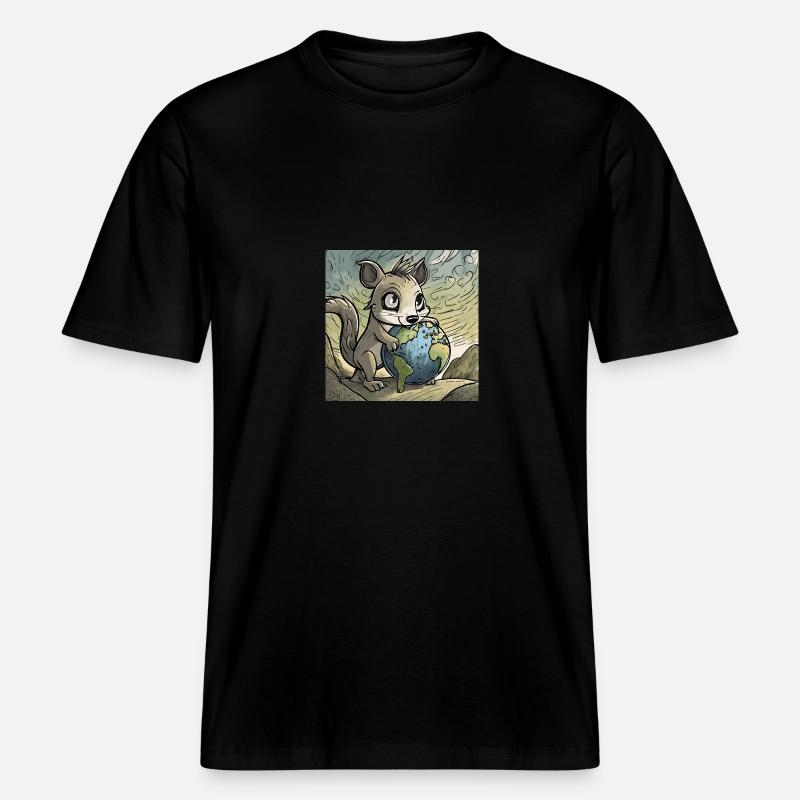 Conception d’anime mignon -  T-shirt unisexe RELAXED FIT en coton bio - noir