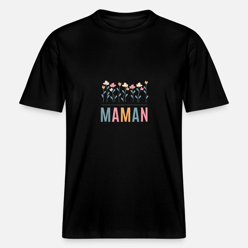 Idée cadeau pour Maman - T-shirt unisexe RELAXED FIT en coton bio - noir