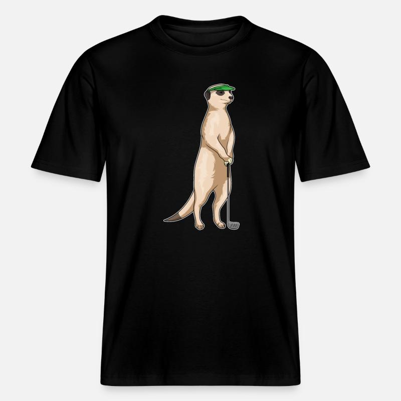 Erdmännchen Golf Golfschläger -  RELAXED FIT Unisex Organic T-Shirt - Schwarz