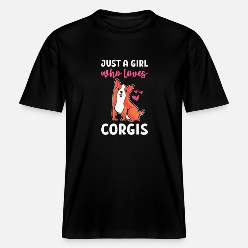 Corgi -  RELAXED FIT Unisex Organic T-Shirt - Schwarz