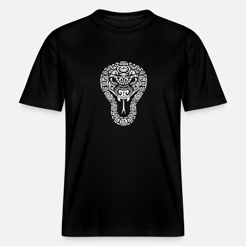 Schlangenkopf - Tribal Python -  RELAXED FIT Unisex Organic T-Shirt - Schwarz