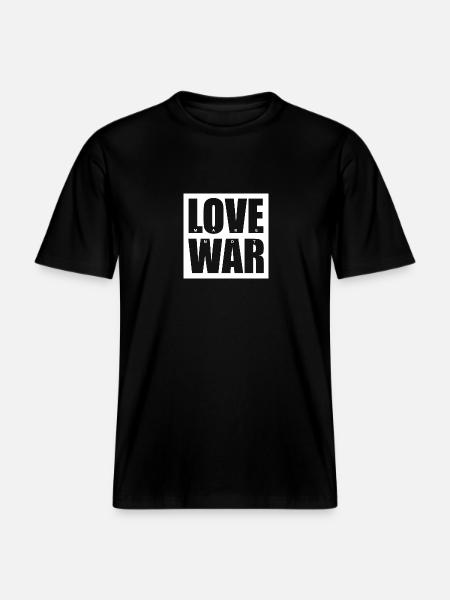 MAKE LOVE NOT WAR - T-shirt unisexe RELAXED FIT en coton bio - noir