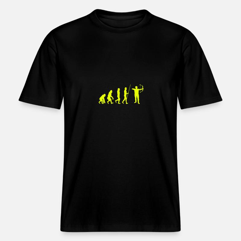 Bogenschütze Evolution Geschenk -  RELAXED FIT Unisex Organic T-Shirt - Schwarz