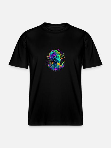 Frauenkopf, psychodelisch - RELAXED FIT Unisex Organic T-Shirt - Schwarz