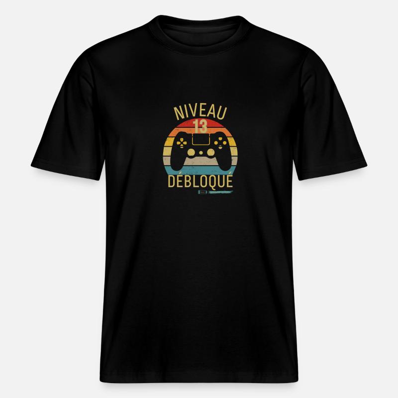 Niveau 13 Débloqué - T-shirt unisexe RELAXED FIT en coton bio - noir