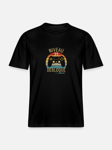 Niveau 21 Débloqué - T-shirt unisexe RELAXED FIT en coton bio - noir
