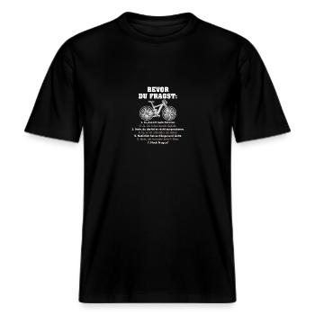 Bevor Du Fragst Fahrrad Mountainbike -  RELAXED FIT Unisex Organic T-Shirt - Schwarz - Vorne - Alina (178cm) & Michal (187cm)