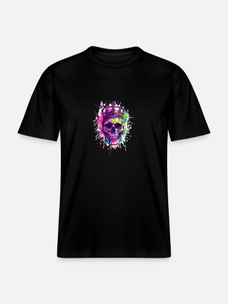 King Skull Crown - RELAXED FIT Unisex Organic T-Shirt - black