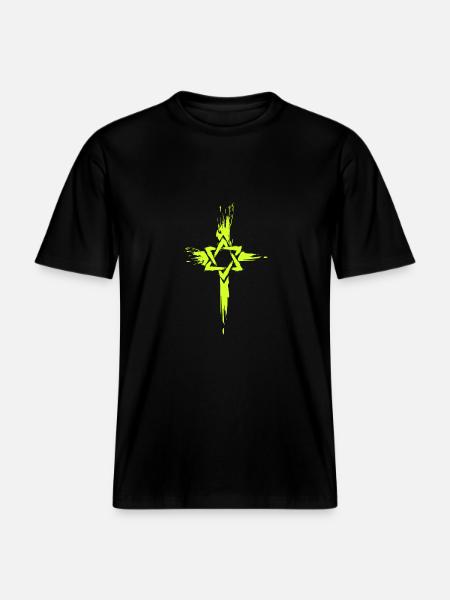 Messianske jøder krydsesymbol -  Økologisk unisex T-shirt RELAXED FIT - sort