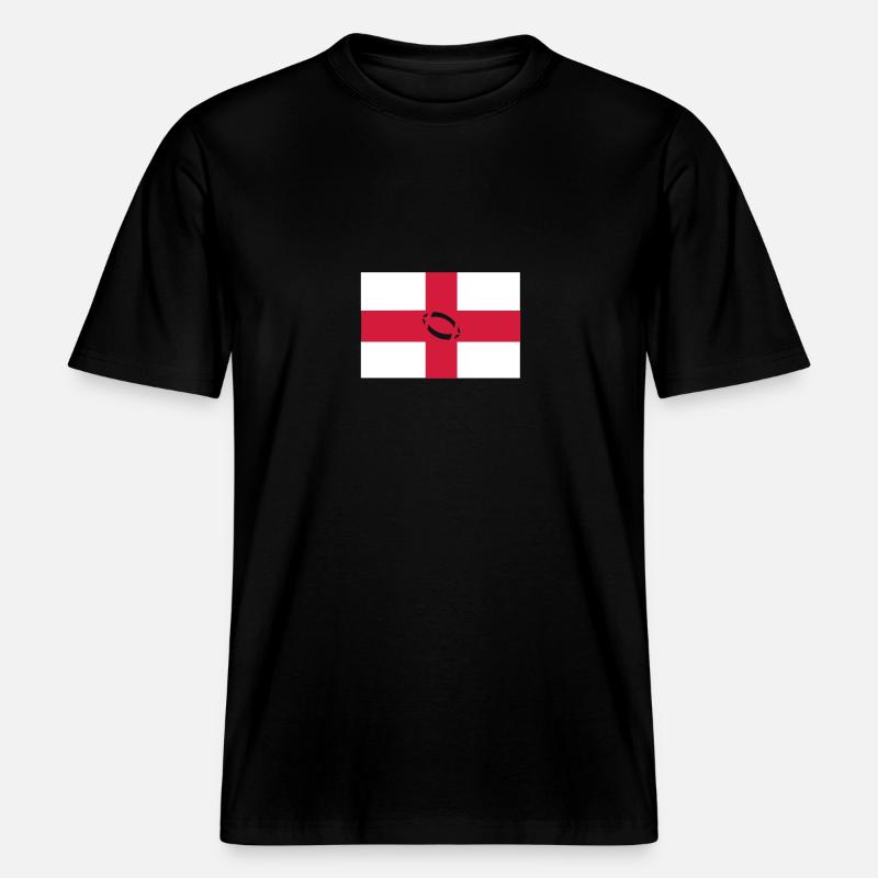 l'angleterre de rugby - T-shirt unisexe RELAXED FIT en coton bio - noir