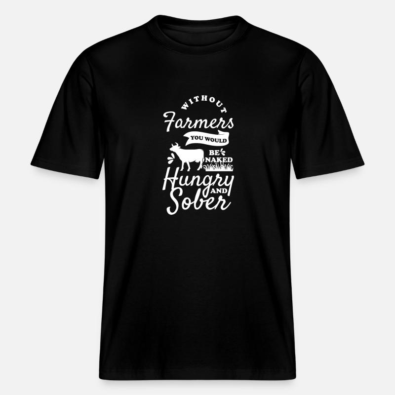 Bauer Karriere Traktor Ernte - RELAXED FIT Unisex Organic T-Shirt - Schwarz
