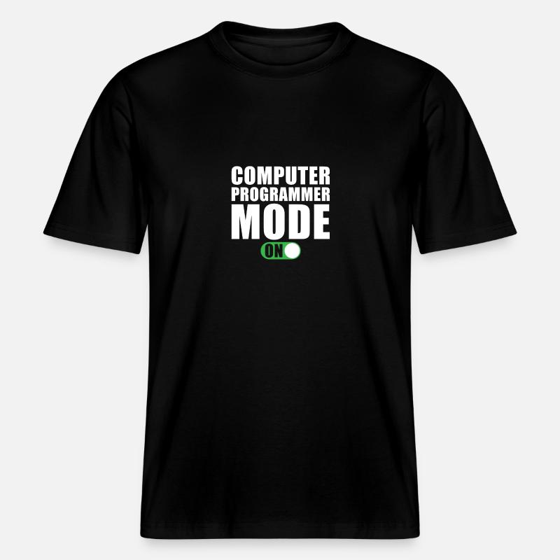 Mode programmeur informatique activé - T-shirt unisexe RELAXED FIT en coton bio - noir
