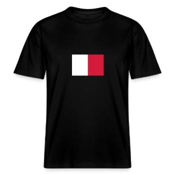Malte -  T-shirt unisexe RELAXED FIT en coton bio - noir - Devant - Alina (178cm) & Michal (187cm)