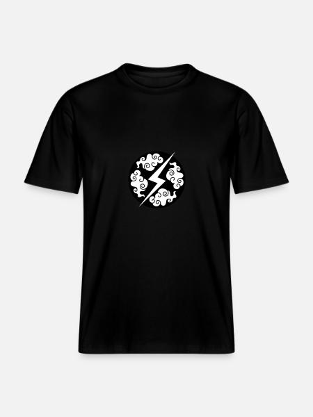 Japanese motif "Clouds and lightning" - RELAXED FIT Unisex Organic T-Shirt - black