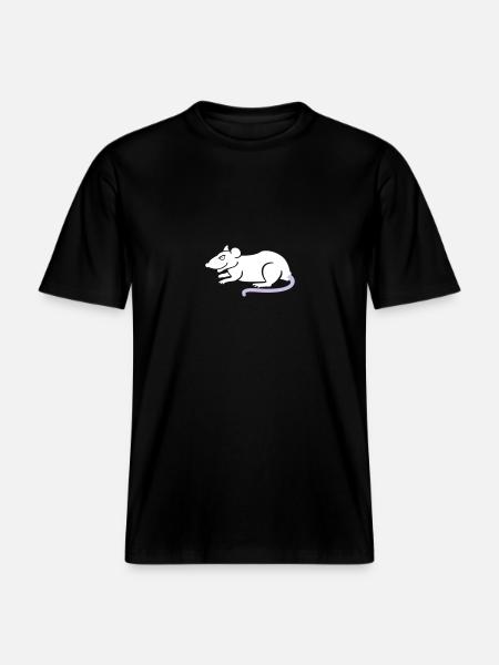 raton / rat (2c) -  T-shirt unisexe RELAXED FIT en coton bio - noir