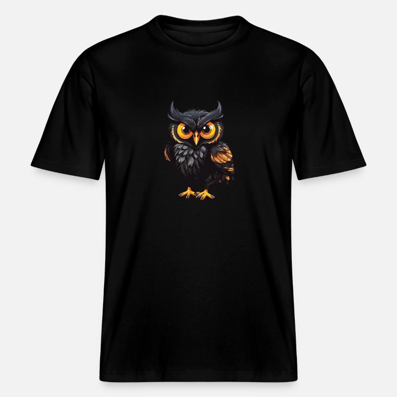 Eule Tier - RELAXED FIT Unisex Organic T-Shirt - Schwarz