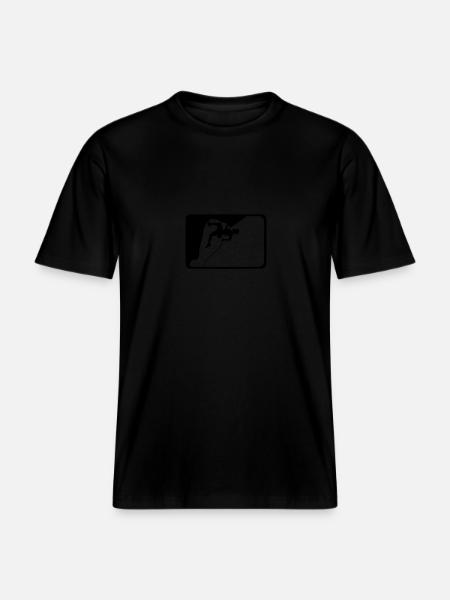 climbing sports logo design -  RELAXED FIT Unisex Organic T-Shirt - black